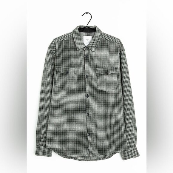 Minimum Men’s Green Houndstooth  Wool Blend Overshirt - Picture 1 of 11